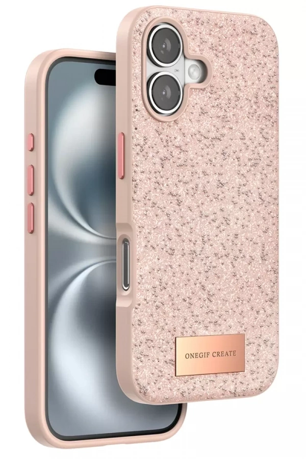 Apple iPhone 16 Bright Simli Kapak - Pembe