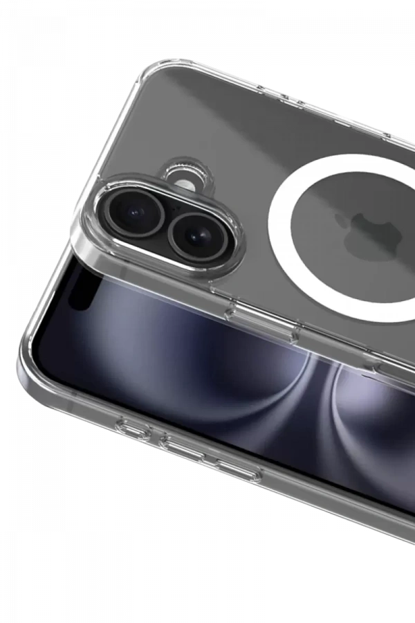 Apple iPhone 16 Combo Sert Şeffaf Magsafe Kapak - Şeffaf