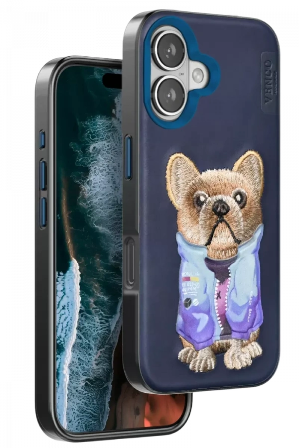 Apple iPhone 16 Cute Desenli Kapak - Lacivert