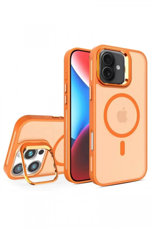 Apple iPhone 16 Flet Lens Magsafe Kapak - Turuncu