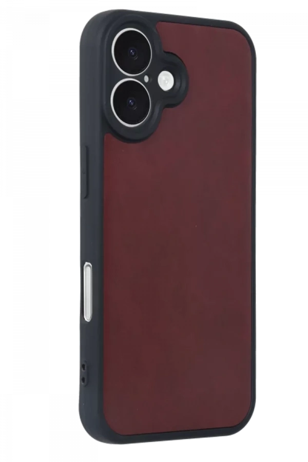 Apple iPhone 16 Kılıf Aras Deri Kapak - Bordo
