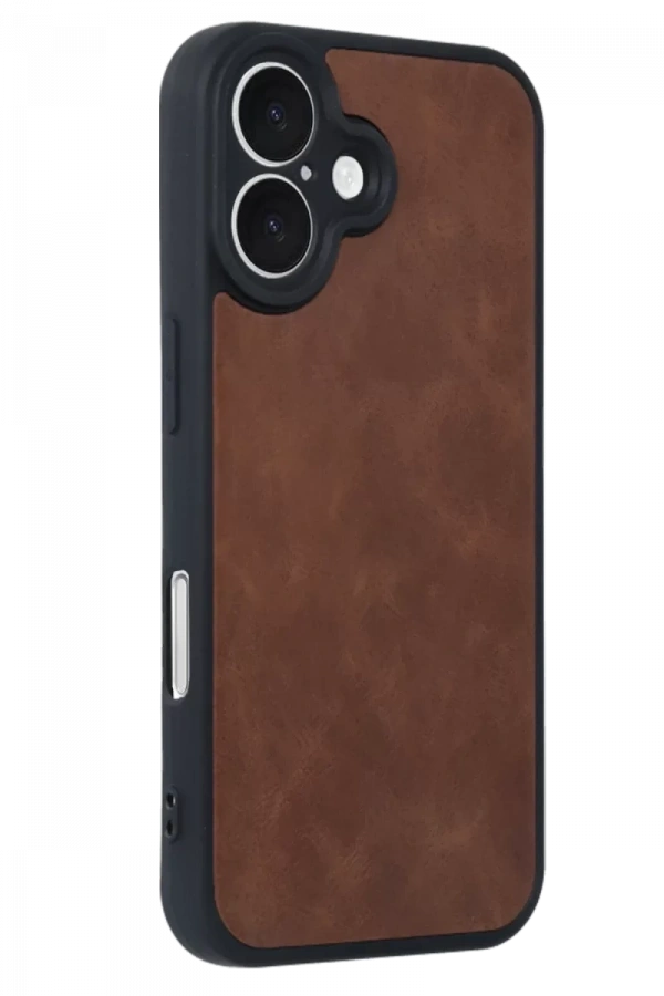 Apple iPhone 16 Kılıf Aras Deri Kapak - Taba