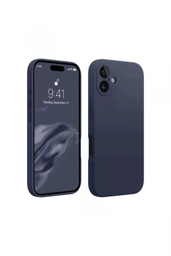 Apple iPhone 16 Kılıf First Silikon - Lacivert