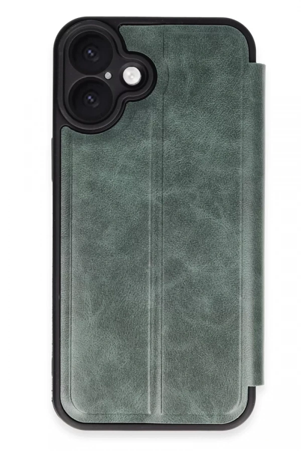 Apple iPhone 16 Kılıf Flip Cover - Koyu Yeşil