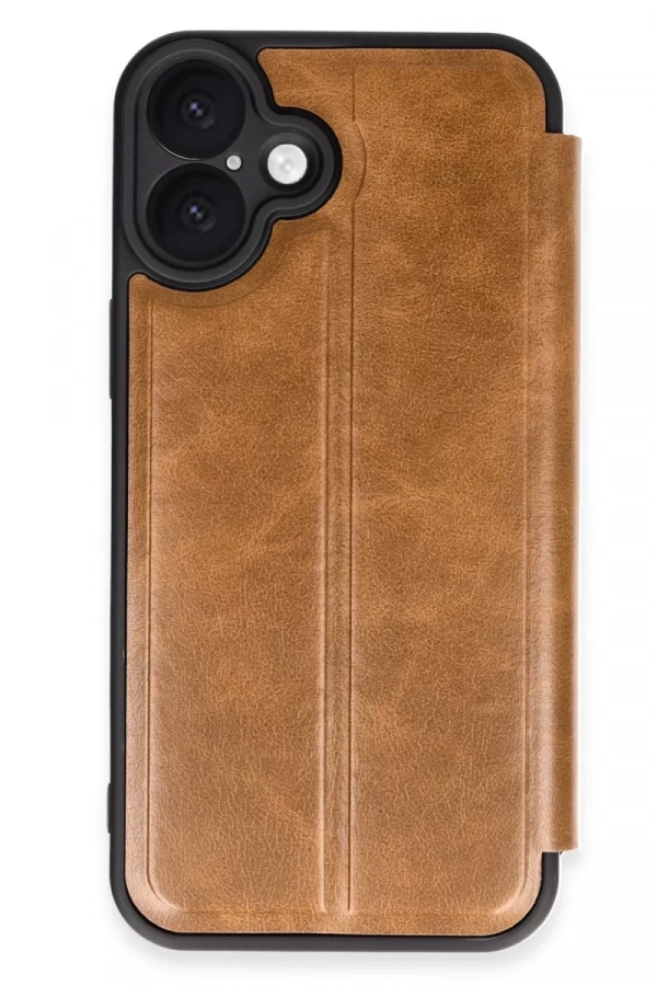 Apple iPhone 16 Kılıf Flip Cover - Taba