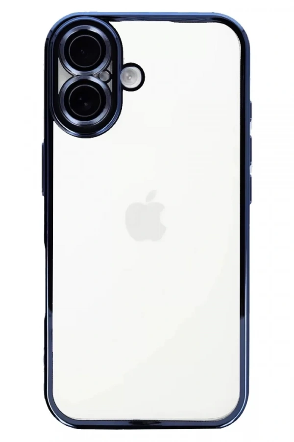 Apple iPhone 16 Kılıf Lensli Silikon - Açık Mavi