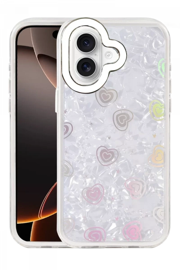 Apple iPhone 16 Lumi Desenli Kapak - Beyaz