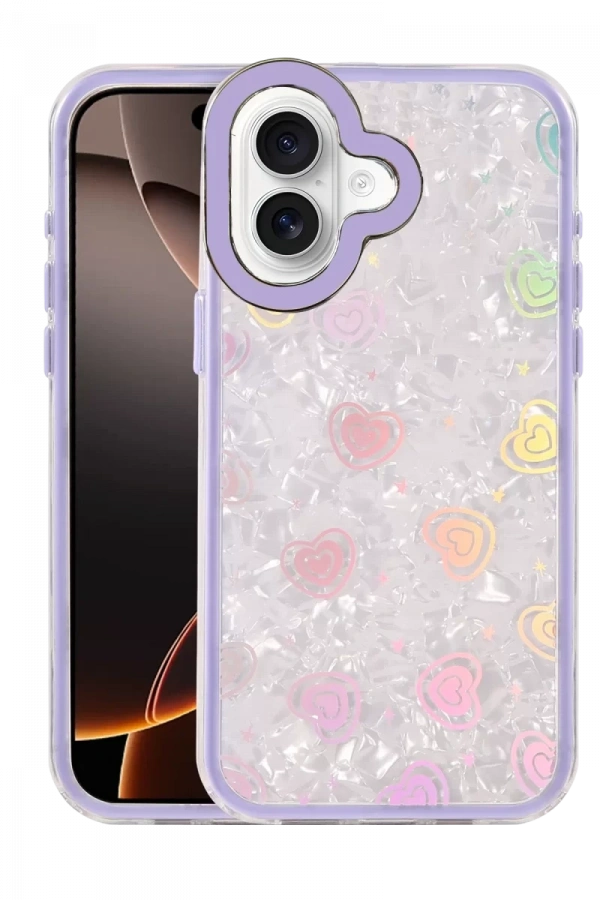 Apple iPhone 16 Lumi Desenli Kapak - Mor
