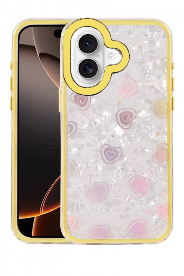Apple iPhone 16 Lumi Desenli Kapak - Sarı