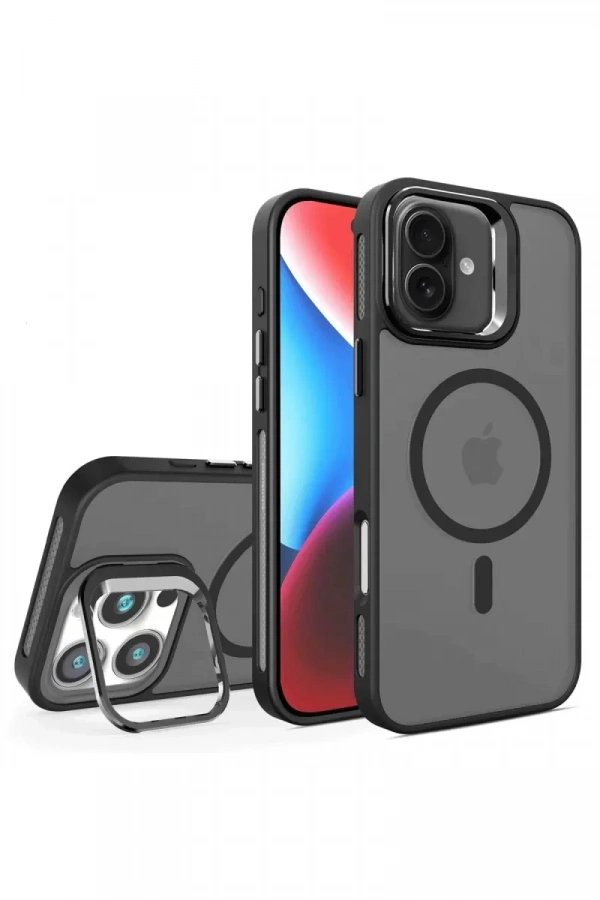 Apple iPhone 16 Plus Flet Lens Magsafe Kapak - Siyah