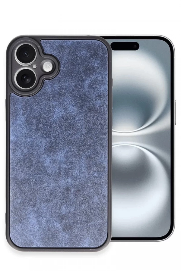 Apple iPhone 16 Plus Kılıf Aras Deri Kapak - Lacivert