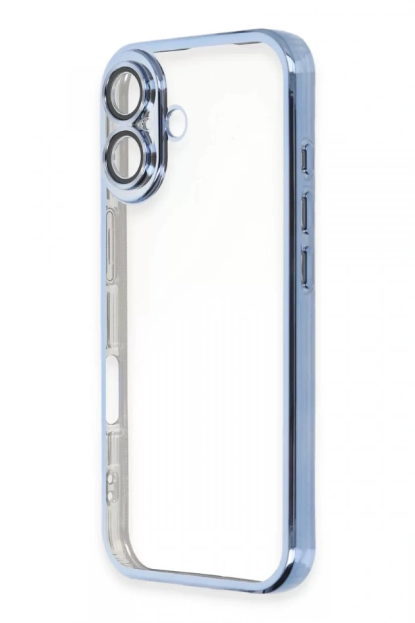Apple iPhone 16 Plus Kılıf Lensli Silikon - Açık Mavi