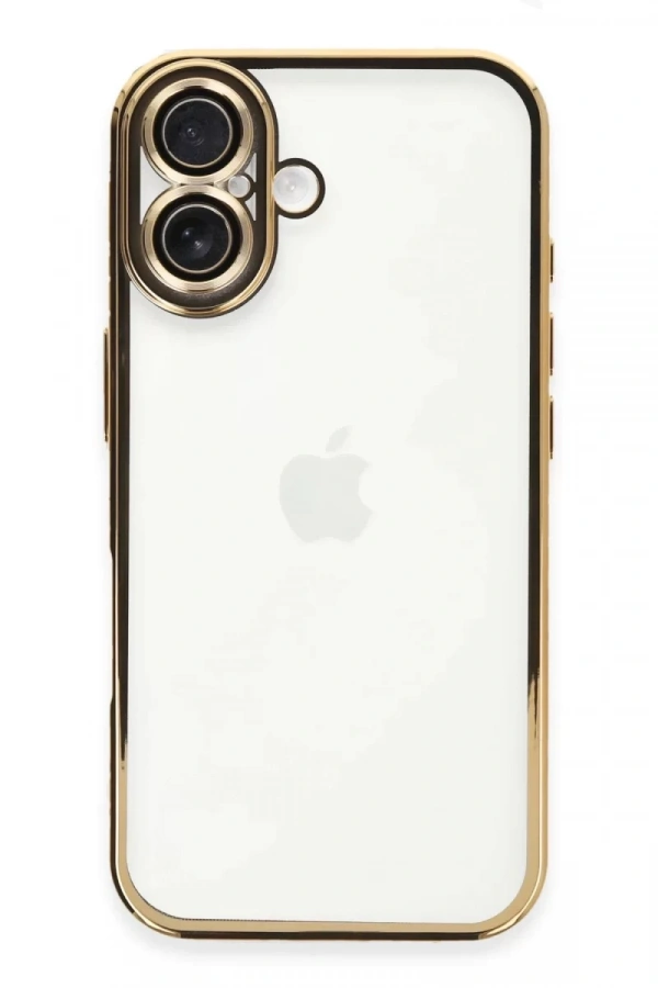 Apple iPhone 16 Plus Kılıf Lensli Silikon - Gold
