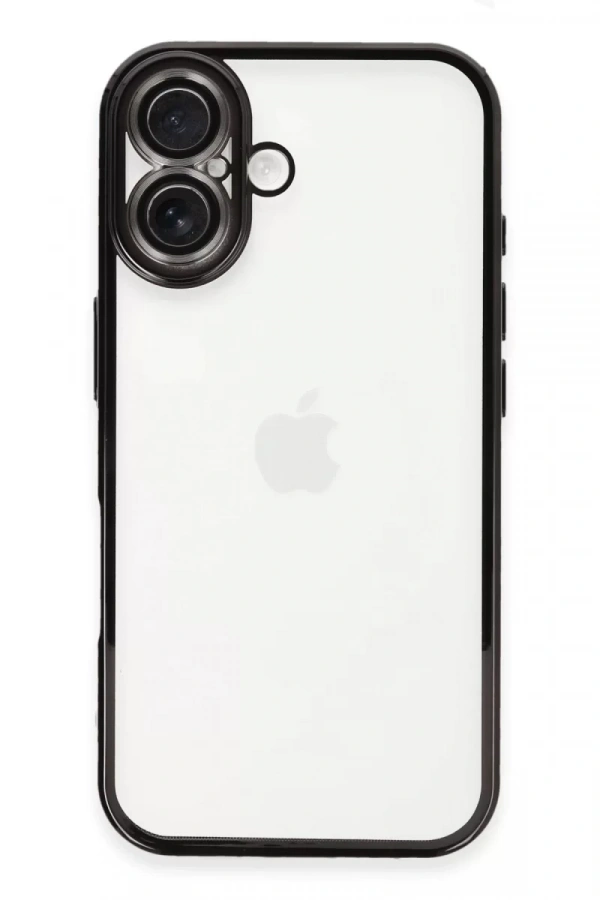 Apple iPhone 16 Plus Kılıf Lensli Silikon - Siyah