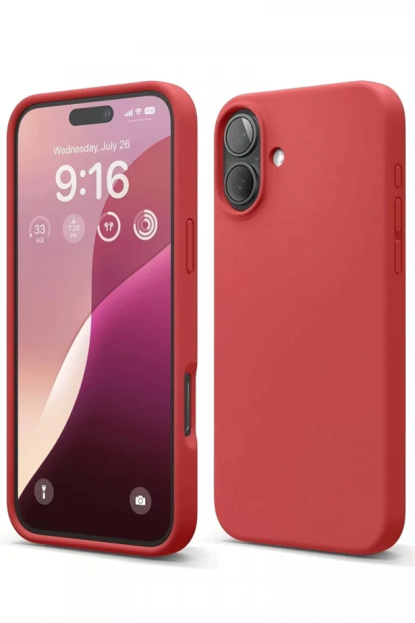 Apple iPhone 16 Plus Kılıf Nano içi Kadife Silikon - Kırmızı