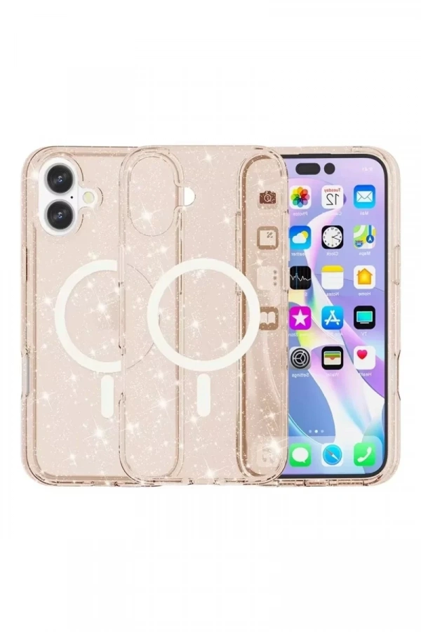 Apple iPhone 16 Plus Kılıf Star Magsafe Kapak - Turuncu
