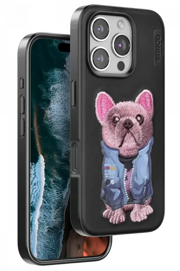 Apple iPhone 16 Pro Cute Desenli Kapak - Siyah