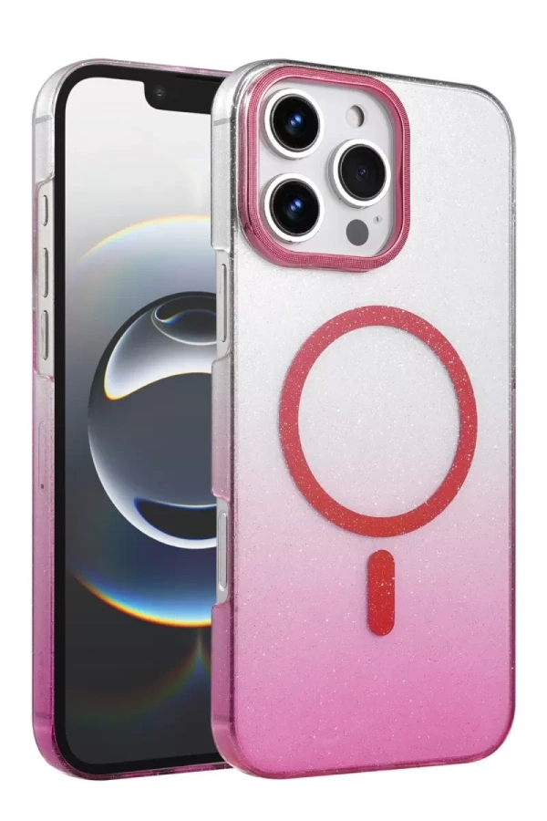 Apple iPhone 16 Pro Glossy Magsafe Kapak - Pembe
