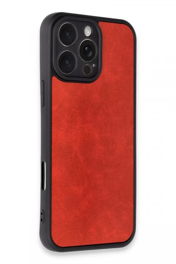 Apple iPhone 16 Pro Kılıf Aras Deri Kapak - Kırmızı