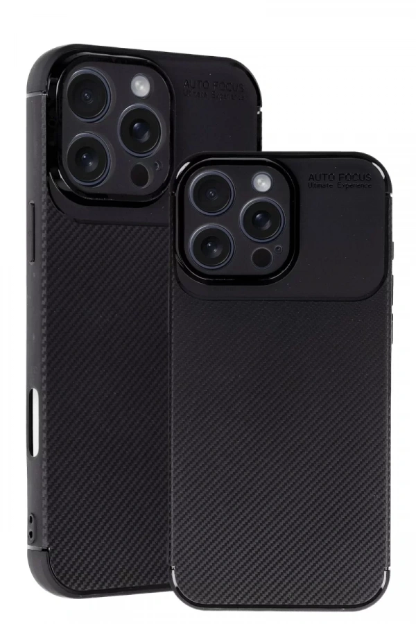 Apple iPhone 16 Pro Kılıf Auto Focus Karbon Kapak - Siyah