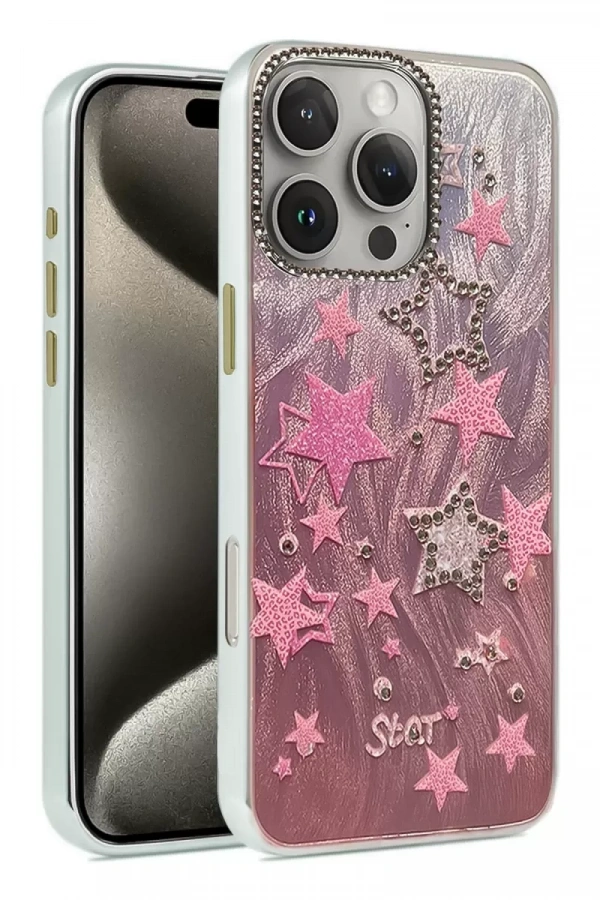 Apple iPhone 16 Pro Kılıf Blade Aynalı Desenli Kapak - Desen 7