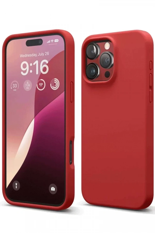 Apple iPhone 16 Pro Kılıf First Silikon - Kırmızı