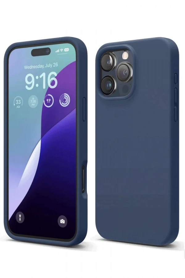 Apple iPhone 16 Pro Kılıf First Silikon - Lacivert