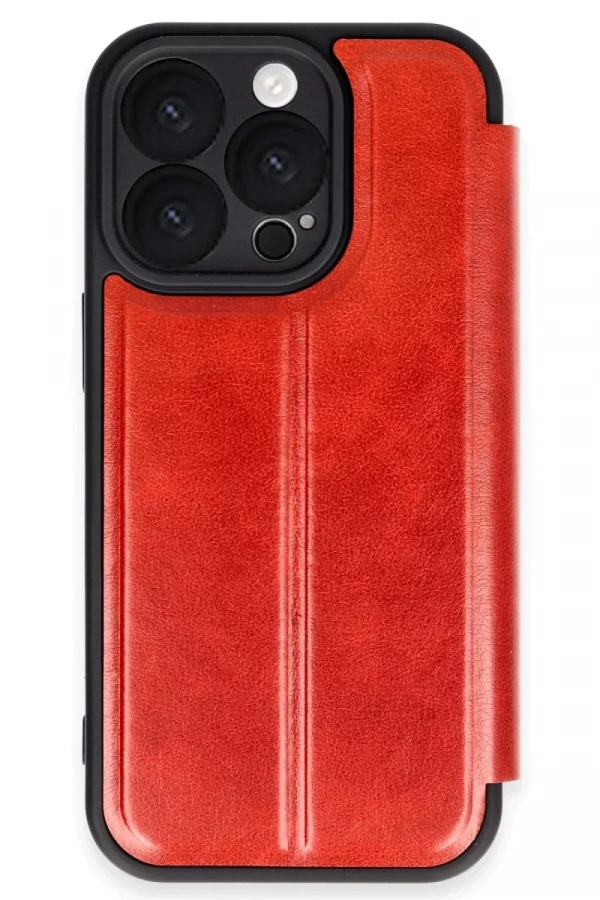 Apple iPhone 16 Pro Kılıf Flip Cover - Kırmızı