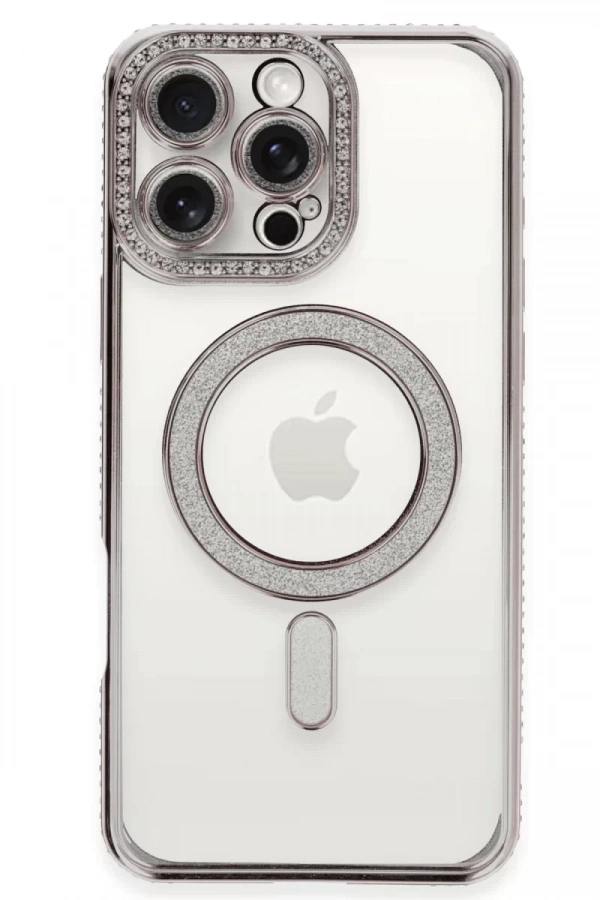 Apple iPhone 16 Pro Kılıf Joke Simli Magneticsafe Kılıf - Pembe