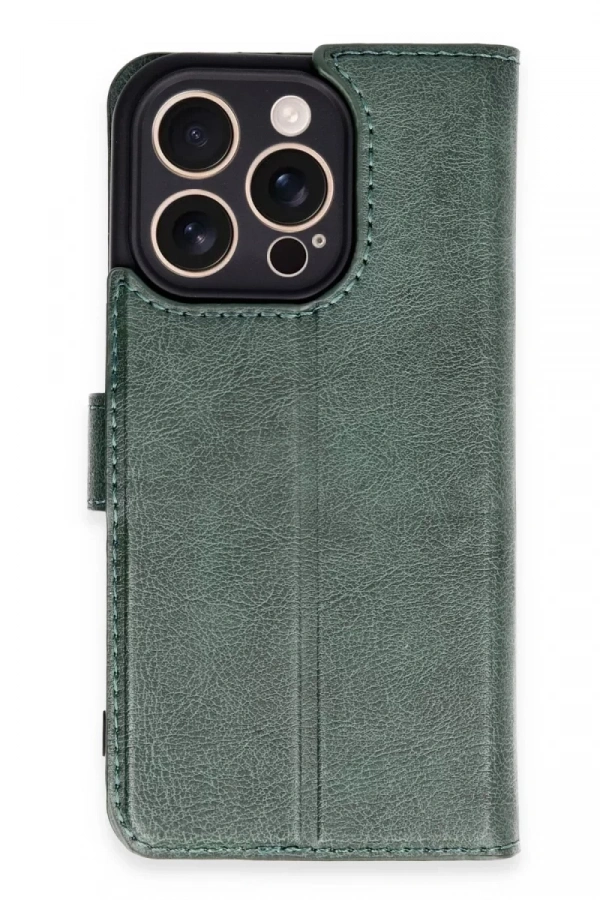 Apple iPhone 16 Pro Kılıf Trend S Plus Kapaklı Kılıf - Yeşil