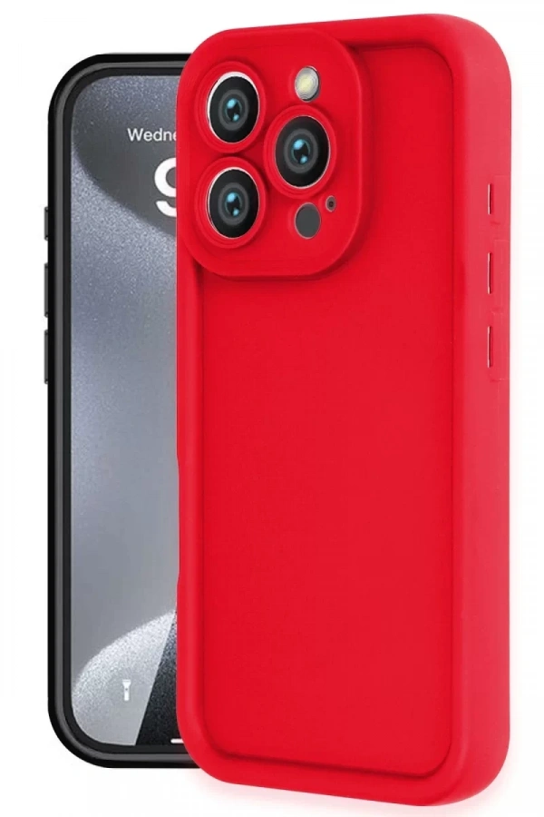 Apple iPhone 16 Pro Kılıf Viera Silikon - Kırmızı