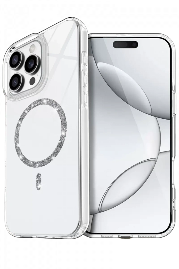 Apple iPhone 16 Pro Live Diamond Magsafe Kapak - Şeffaf