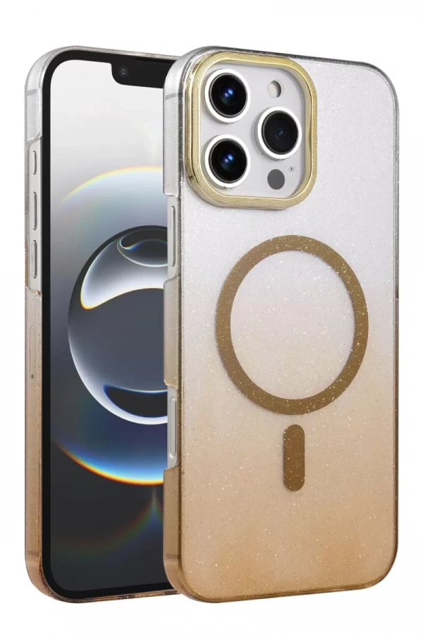 Apple iPhone 16 Pro Max Glossy Magsafe Kapak - Çöl Titanyum