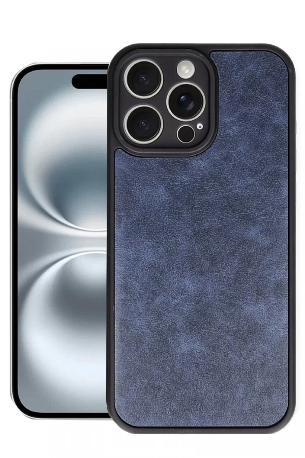 Apple iPhone 16 Pro Max Kılıf Aras Deri Kapak - Lacivert