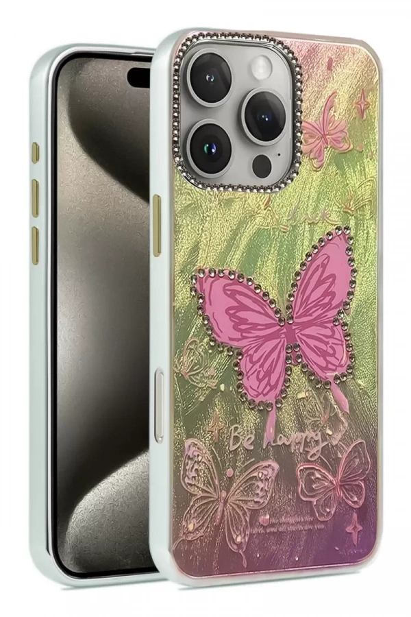 Apple iPhone 16 Pro Max Kılıf Blade Aynalı Desenli Kapak - Desen 5