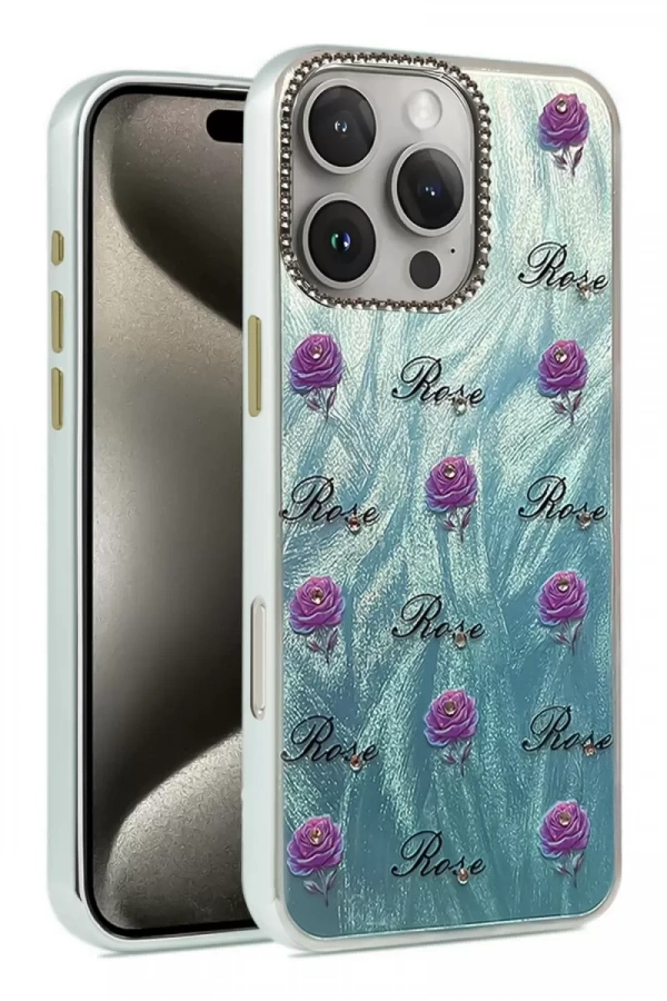 Apple iPhone 16 Pro Max Kılıf Blade Aynalı Desenli Kapak - Desen 9