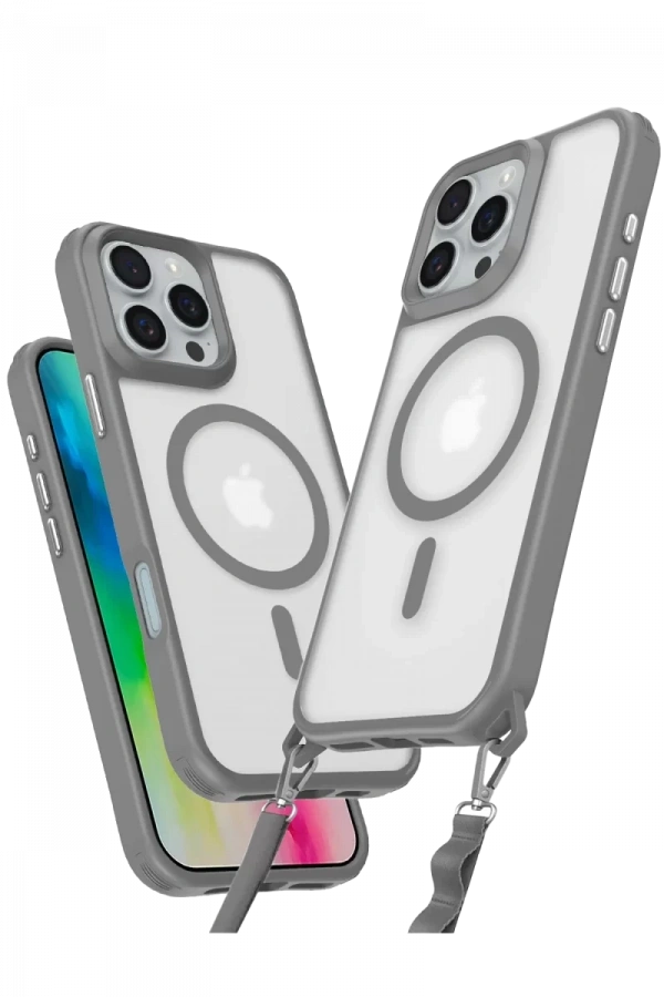 Apple iPhone 16 Pro Max Kılıf Enka Magsafe Silikon Kılıf - Titan Gri