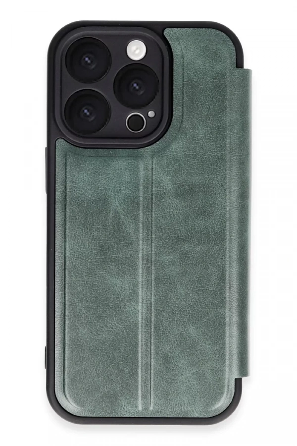 Apple iPhone 16 Pro Max Kılıf Flip Cover - Koyu Yeşil