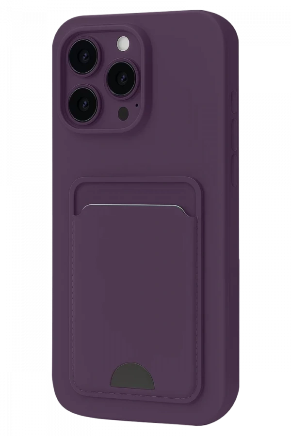 Apple iPhone 16 Pro Max Kılıf Kelvin Kartvizitli Silikon - Derin Mor