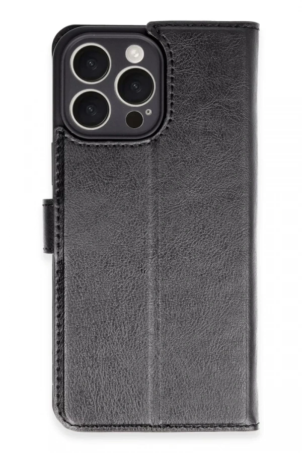 Apple iPhone 16 Pro Max Kılıf Trend S Plus Kapaklı Kılıf - Siyah