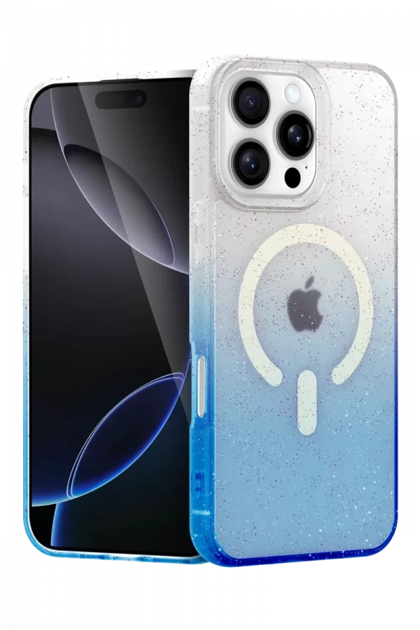 Apple iPhone 16 Pro Max Pummel Shiny Magsafe Kapak - Mavi