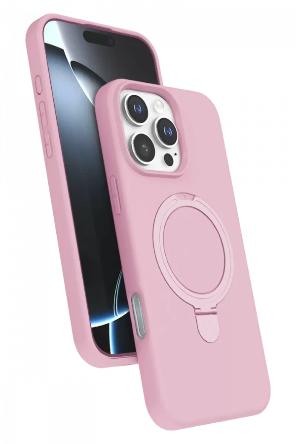 Apple iPhone 16 Pro Max Regal Magsafe Standlı Kapak - Açık Pembe