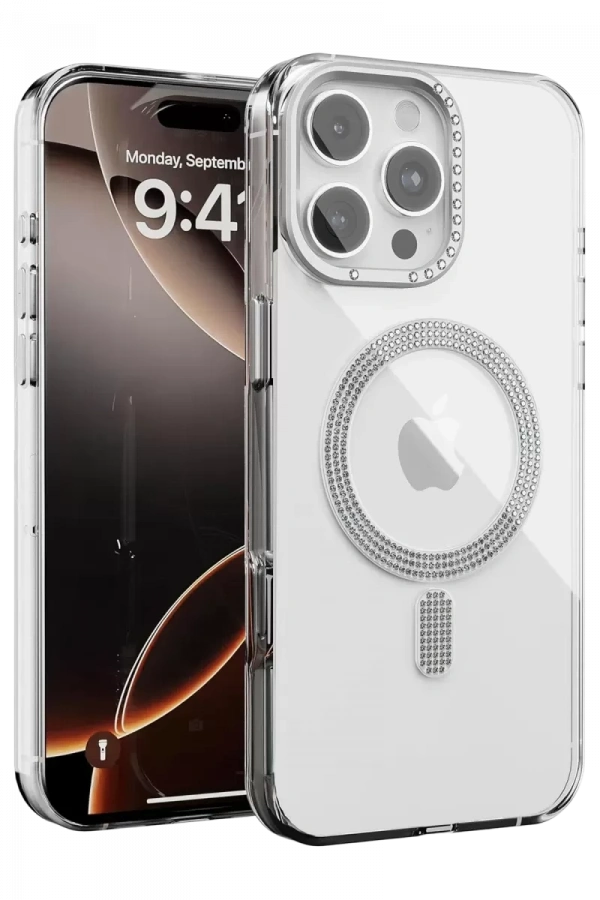 Apple iPhone 16 Pro Max Tash Diamond Magsafe Kapak - Beyaz