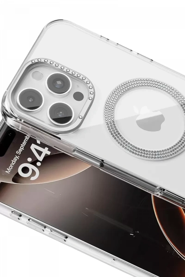 Apple iPhone 16 Pro Max Tash Diamond Magsafe Kapak - Beyaz