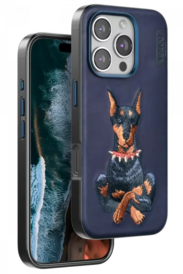 Apple iPhone 16 Pro Perma Desenli Kapak - Lacivert