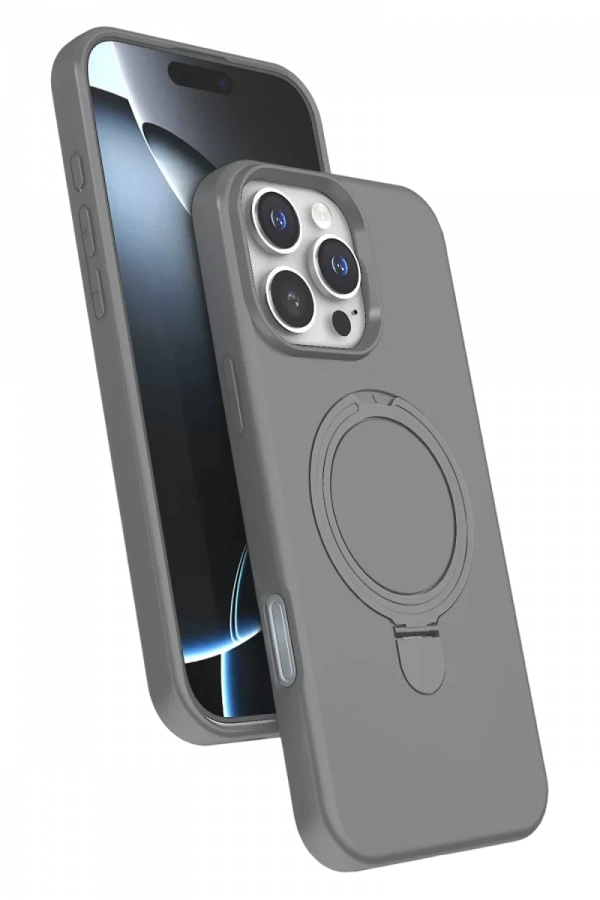 Apple iPhone 16 Pro Regal Magsafe Standlı Kapak - Titan Gri