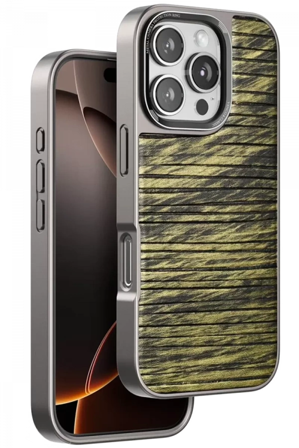 Apple iPhone 16 Pro Wave Kapak - Koyu Kahve