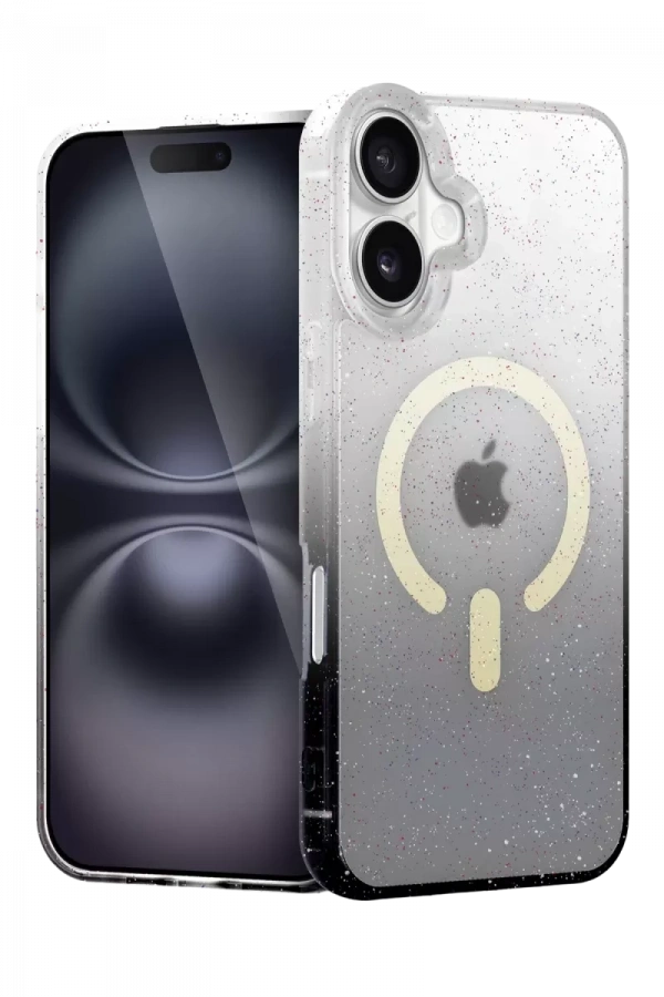 Apple iPhone 16 Pummel Shiny Magsafe Kapak - Siyah