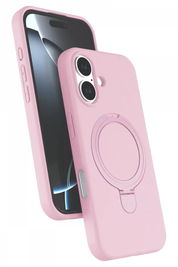 Apple iPhone 16 Regal Magsafe Standlı Kapak - Açık Pembe