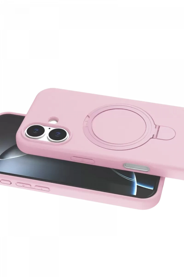 Apple iPhone 16 Regal Magsafe Standlı Kapak - Açık Pembe